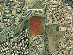 The map shows the location of a proposed 160-unit apartment complex along Willow Creek Road near Montana Drive / City of Prescott:/Courtesy map 