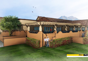 This rendering shows the clubhouse at TPC Scottsdale, which will get upgrades as part of planned renovations.: Photo- Allen + Philp architects