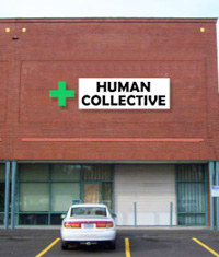 Courtesy of Human Collective A rendering shows what a sign would have looked like at a Portland marijuana dispensary.