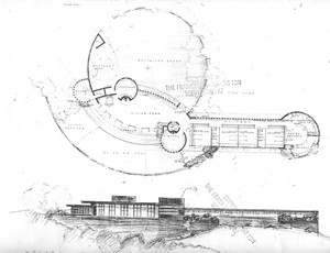 Original designs by Frank Lloyd Wright, drawn up in 1947 for Dr and Mrs Arthur O’Keeffe