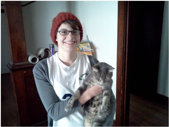Kim with Mikey, her much-loved cat. (Submitted photo)