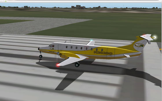 View of Beech 1900 readying for takeoff