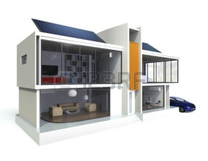 Energy efficient apartment with solar panels system