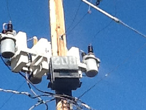 After a Phoenix homeowner called Salt River Project to report this mysterious box on a power pole, the utility came out and removed it — but won't say much about it. /Brian Clegg