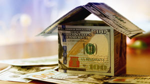 Real Estate dollar house background
