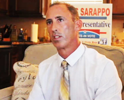 Chris Sarappo was campaigning on a platform of legalizing recreational marijuana and using it to help fund schools.