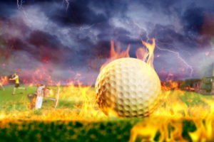 burning golf course