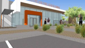An artists rendering of Mountain Park Health Center's new facility being built in Tempe. MARK RODDY