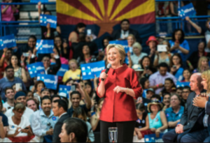 Hillary Clinton at a campaign appearance in Phoenix earlier this year./Campaign photo