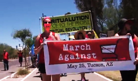 Tucsonans march against Monsanto's presence in Pima County in 2013./YouTube