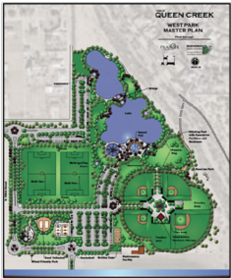 This conceptual design plan for West Park was approved Nov. 16 by the Queen Creek Town Council. Construction on the site is estimated to begin in September. The town hopes to open the park in fall 2018. /Town of Queen Creek